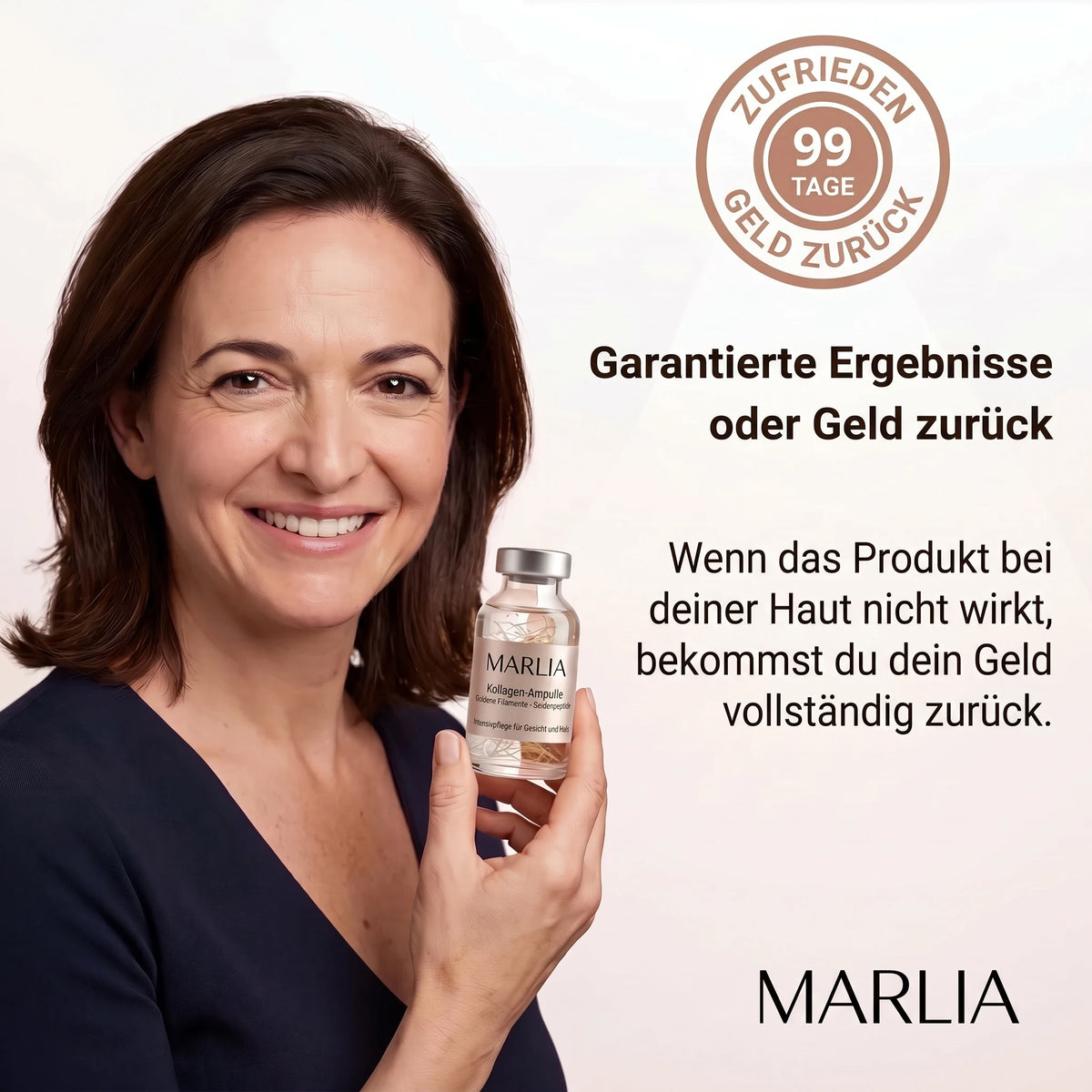 99 Tage Geld-zurück-Garantie auf das Marlia Serum