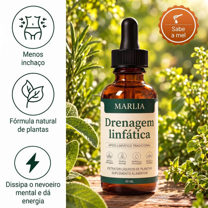 Gotas de drenagem linfática Marlia: menos inchaço, fórmula natural de plantas, mais energia