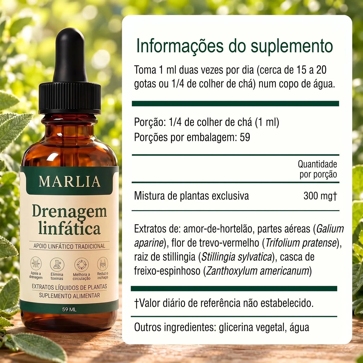 Informações do suplemento Marlia drenagem linfática